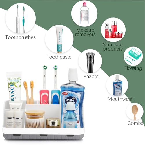 PARKMANI Toothbrush Holder for Bathroom Organizer Storage, Electric Toothbrush and Toothpaste Holders, 7 Slots Bathroom Organiser Countertop, Bathroom Accessories for Family, Kids (White) - Cosy Home Interiors PARKMANI Toothbrush Holder for Bathroom Organizer Storage, Electric Toothbrush and Toothpaste Holders, 7 Slots Bathroom Organiser Countertop, Bathroom Accessories for Family, Kids (White) - Image 5
