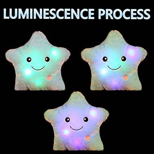 Elfishgo ELFISH0917 Creative Twinkle Glowing Stars Shape Plush Throw Pillow thumb #2