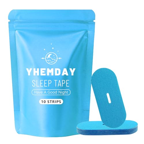 Yhemday Mouth Tape for Sleeping (Blue 10)- Comfortable & Hypoallergenic - Promote Nasal Breathing