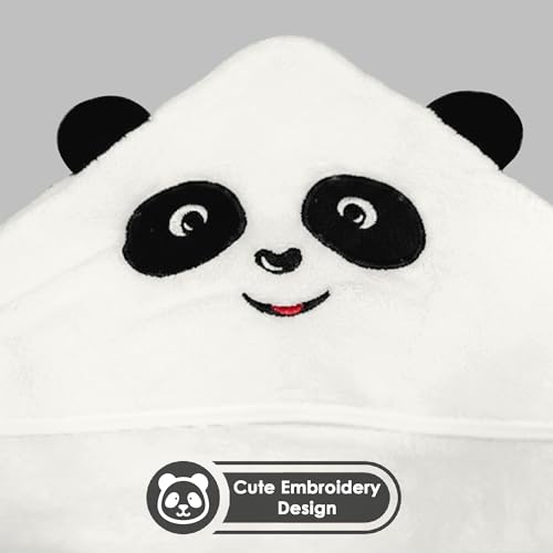 Image of Story@Home Towel for Kids with Hood | 300 GSM (80 X 80CM) Quick Dry Kids Towel | Soft Lightweight Baby Wrap for Beach |Pool Towel for Boys & Girls |Kids Microfiber Towels for Bath - White - Panda