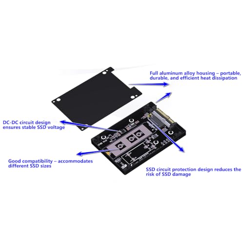 Adaptador M.2 a U.2/U.3/SATA R74S en aleación de aluminio miniatura 5