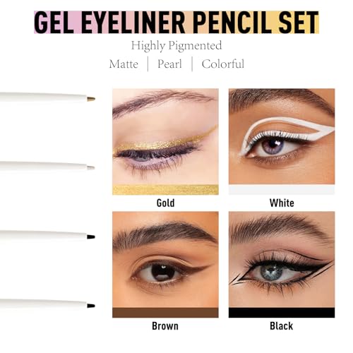 Set de 4 delineadores en gel resistentes al agua miniatura 3