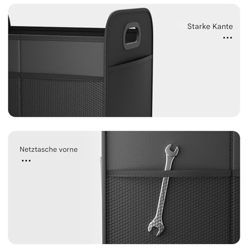 Organizador de maletero | Organizador plegable para maletero | 30L impermeable antideslizante contenedor de almacenamiento con asas para aperitivos, camping, vajilla, verduras y - imagen 7