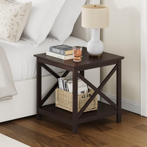 Image of ChooChoo End Table, 24 Inch End Table with 2-Tier Storage Shelf