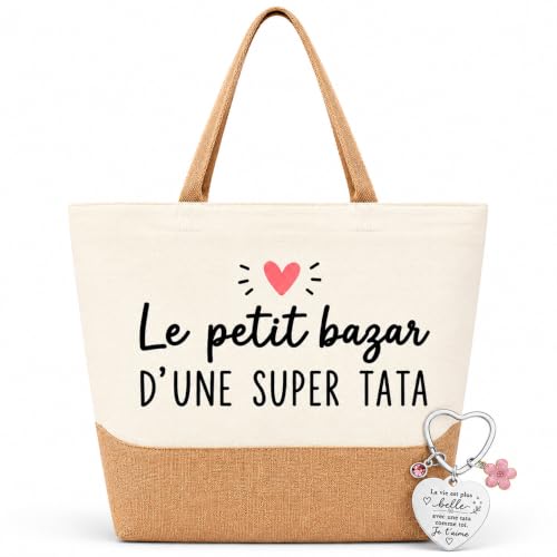 GAKVIBOPG Cadeau Tata – Tote Bag & Porte-clés, Cadeau pour Tata