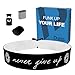 Druck-Palast Never give up Stoffarmband - Motivationsarmband aus Satin - Wasserfest & langlebig - Positive Gedanken Armband - Geschenk f&uuml;r Motivation - Handgemachtes Unisex Armband - Stilvolles