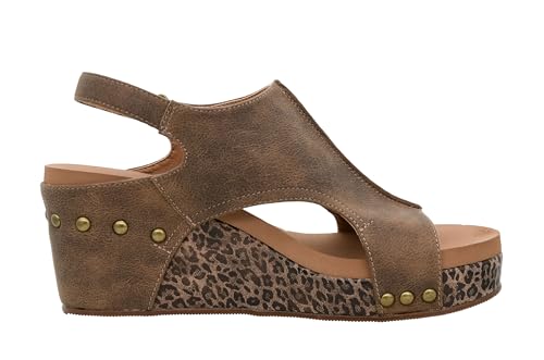Image of Corkys Footwear Womens Carley Wedges, Featuring Corkys EVA Foam Cushioned Insoles, A 2.5 Inch Heel, Lightweight For All Day Wear, And Hook And Loop Closure
