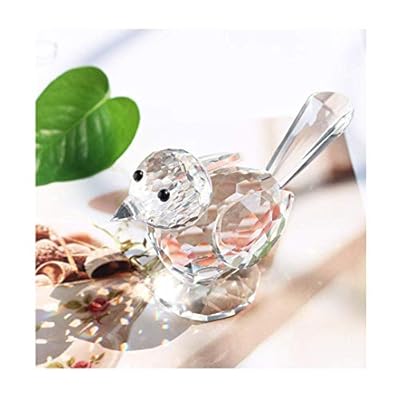 H&D HYALINE & DORA Crystal Bird of Happiness Collectible Figurines Glass Animal Figurine for Table Home Decoration