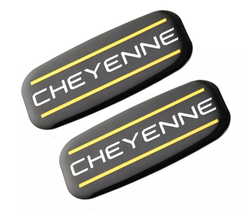 Image of 2Pc Cheyenne Cab Emblem Badge Logo Roof Pillar Replacement for 88-07 Silverado (Yellow), EI-SilveCutom#2