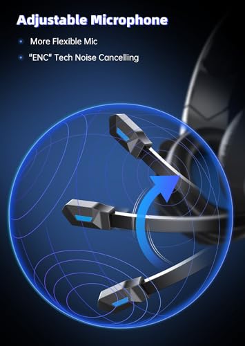Image of Gvyugke Captain 100 Gaming Headsets Wireless for PS5, PS4, Mac, Switch, PC, Computer - 2.4GHz Wireless & Bluetooth 5.2 Gamer Gaming Headphones Wireless, ENC Noise-Canceling Mic, 50MM Drivers, Blue