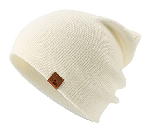 Image of Home Prefer Mens Winter Hats Acrylic Knit Cuff Beanie Cap Warm Womens Beanie Hat