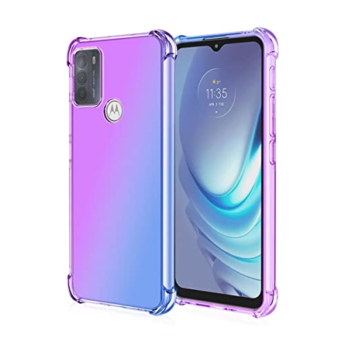 EASSGU Funda para Motorola Moto G50 4G (6.5' Inches), Carcasa Protectora de Color Degradado Transparente, Case para Teléfono Anticaída y Antiarañazos - Azul PúRpura