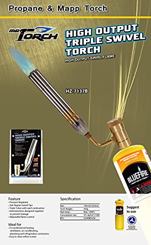 BLUEFIRE-Triple-Flame-Barrel-Turbo-Torch-Head-High-Output-25590-BTU-Heavy-Duty-Gas-Welding-Nozzle-Fuel-by-MAPP-MAP-Pro-Propane-Brazing-Soldering-Large-Dia-Pipes-Flamethrower