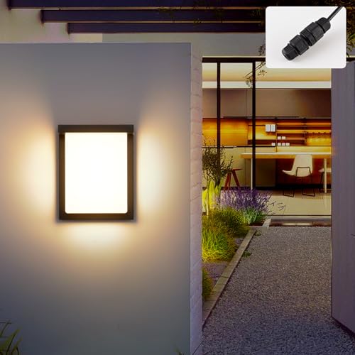 Éclairage Mural Étanche IP65 Moderne Lampe Murales LED 24W pour Patio et Couloir