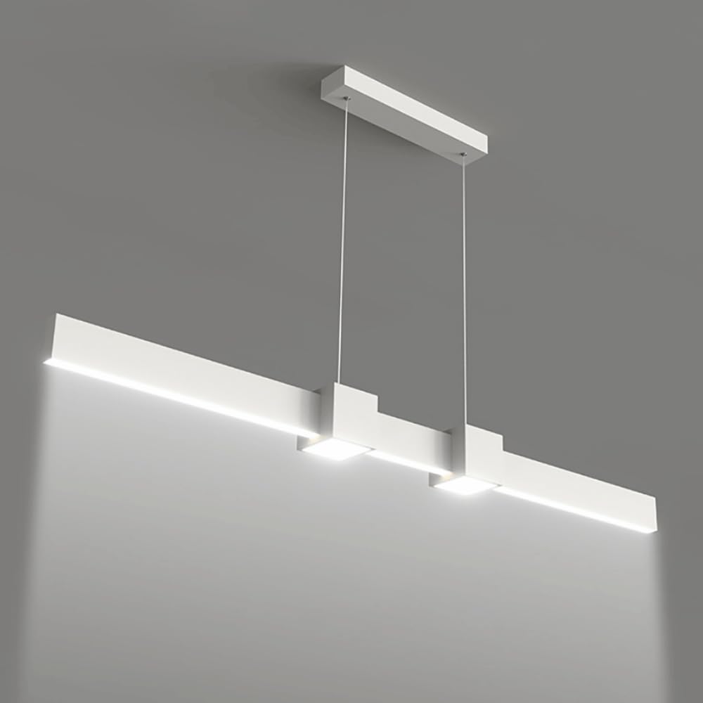 Suspension LED moderne blanche 120 cm lustre géométrique pour restaurant