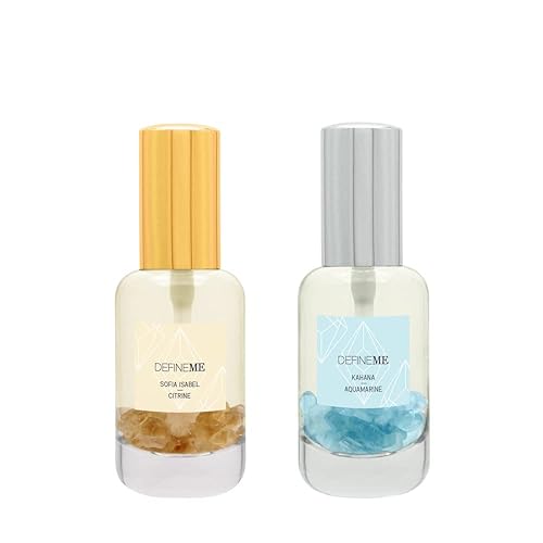 DefineMe Set de regalo de perfume con infusión de cristal: incluye una botella de cada aroma Sofia Isabel y Kahana, 0.95 onzas líquidas cada una