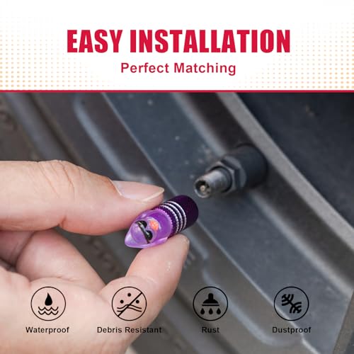 4Pcs Tire Valve Stem Cap Cover for Car SUV Truck, Valve Cover with Funny Duck Sunglasses, Decorative Tire Valve Caps Wheel Accessories (Purple Sunglasses Duck)