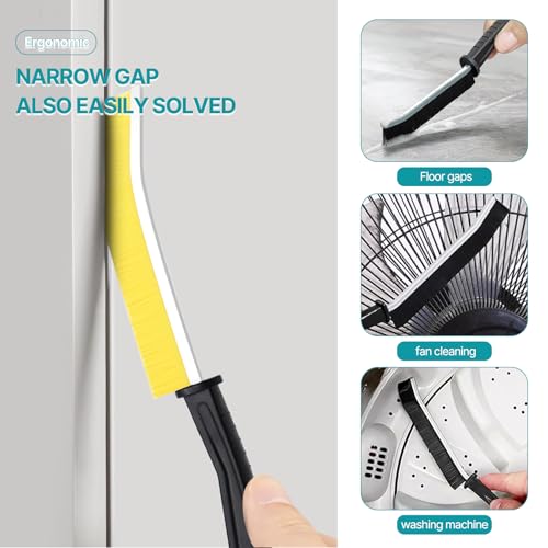 SUOXU Cepillo de limpieza para grietas, baño, inodoro, cocina, ranura de puerta y ventana, y cepillo limpiador profundo, cuidado del hogar, herramienta multifuncional - imagen 5