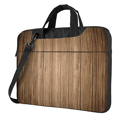 Bolso para portátil unisex con textura de tablones de madera miniatura 1
