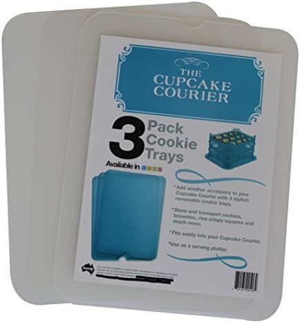 Cupcake Courier G0239 The Cookie Tray 3 Pack, White Translucent, Crystal Clear