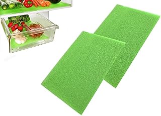 Fridge Liner Mat Pack of 2 Kitchen Salad Drawer Fridge Fresh Food Saver Anti Mould Refrigerator Antibacterial Washable Mats Pad for Home,Kitchen, Cabinet & Drawer