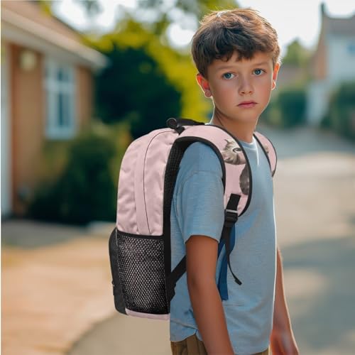 Cute Cartoon Cat Backpack School Bag for Girls Kids Teen Schoolbag Bookbag with Insulated Lunch Bag Pencil Case Set Elementary School Daypack Pink2