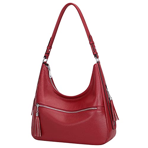 Over Earth Genuine Leather Hobo Bags for WomenMedium Soft PursesCasual Shoulder Bags and Handbags