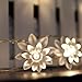 ER CHEN Battery Operated Indoor and Outdoor 60 LED Lotus Flower Fairy Lights on 22ft PVC String with Timer,for Chrismas, Party, Wedding, Patio, Garden Decor(Warm White)