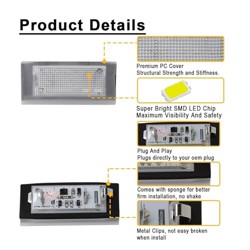 Lámpara matrícula LED Canbus para Range Rover L322 sin error en panel 4
