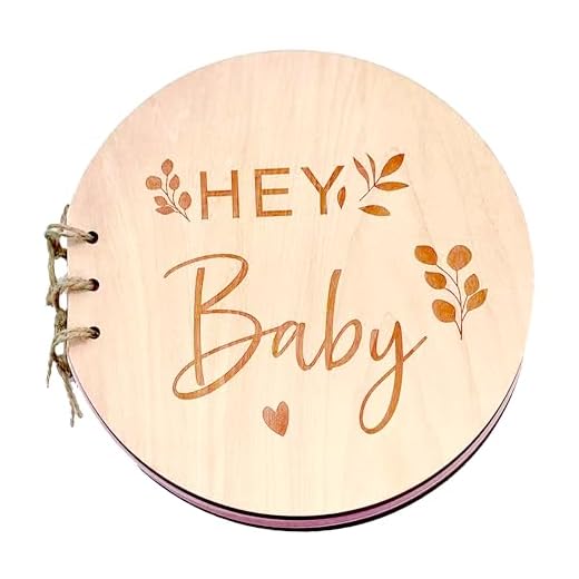 RunFar shop Libro de visitas de madera para bebé o fiesta de bebé, bautizo, nacimiento, libro de visitas para rellenar, alternativa de 22 cm como regalo de cumpleaños, 40 páginas