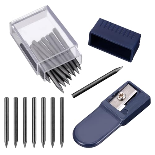 SEWACC コンパス替芯 2mm 製図用コンパス 替え芯 鉛筆 交換用 用替え芯 鉛筆削り付き 小学生 中学生 黒鉛材質 文房具 数学 製図 幾何学 作図ツール 2点1組 作業 試験対策 学生 設計者 新学期 受験シーズン