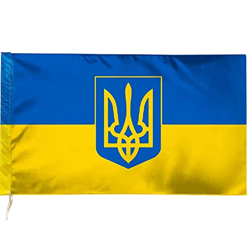 3x5 feet Ukraine Country Banner Trident Country Flag,Ukraine State National Flag Ukraine Trident Flag
