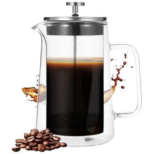 Cafetera de prensa 1 L con filtro y doble pared aislante