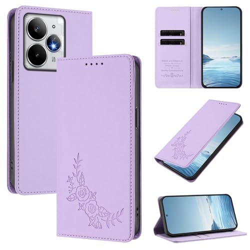 �X�}�z�P�[�X �Ή��@�� for Realme Neo7 Turbo�yRFID�u���b�N�z�y�J�[�h�z���_�[�t�����z �}�O�l�b�g�J�� �X�^���h�@�\�t���z�X�}�z�P�[�X Purple