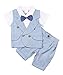 AmzBarley Bebé Niño Caballeros Traje de Esmoquin Formal Camisa de Vestir Vtuendo Infantil Chaleco Pantalones Bautizo Conjuntos para Fiesta Nocturna Boda Ropa Corbata de Moño
