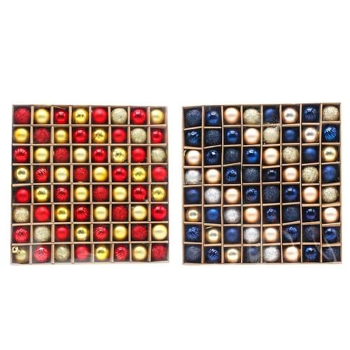 NEIQIUWING Per 64 mini palline di Natale, palline dipinte, decorazioni