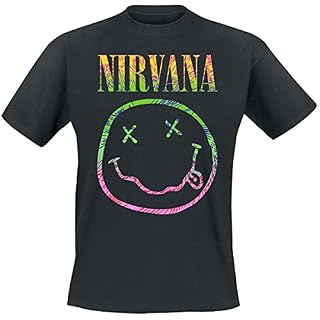 Nirvana Sorbet Ray Homme T-Shirt Manches Courtes Noir Regular/Coupe Standard - Les Beatles, Paul McCartney, John Lennon, RIngo Starr, George Harrison