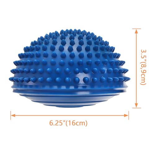 Fasmov 6 Stück Halbrund Yoga-Bäll Sport Balance Pods Mini Therapie Balance-Igel Ball Hart Gymnastik Kugel für Koordination Balance Fitness Training, 16cm