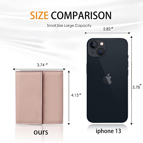 Travelambo RFID Blocking Small Mini Compact Wallet Coin Pouch Holder Trifold Credit Card Holder Pocket Purse for Women2