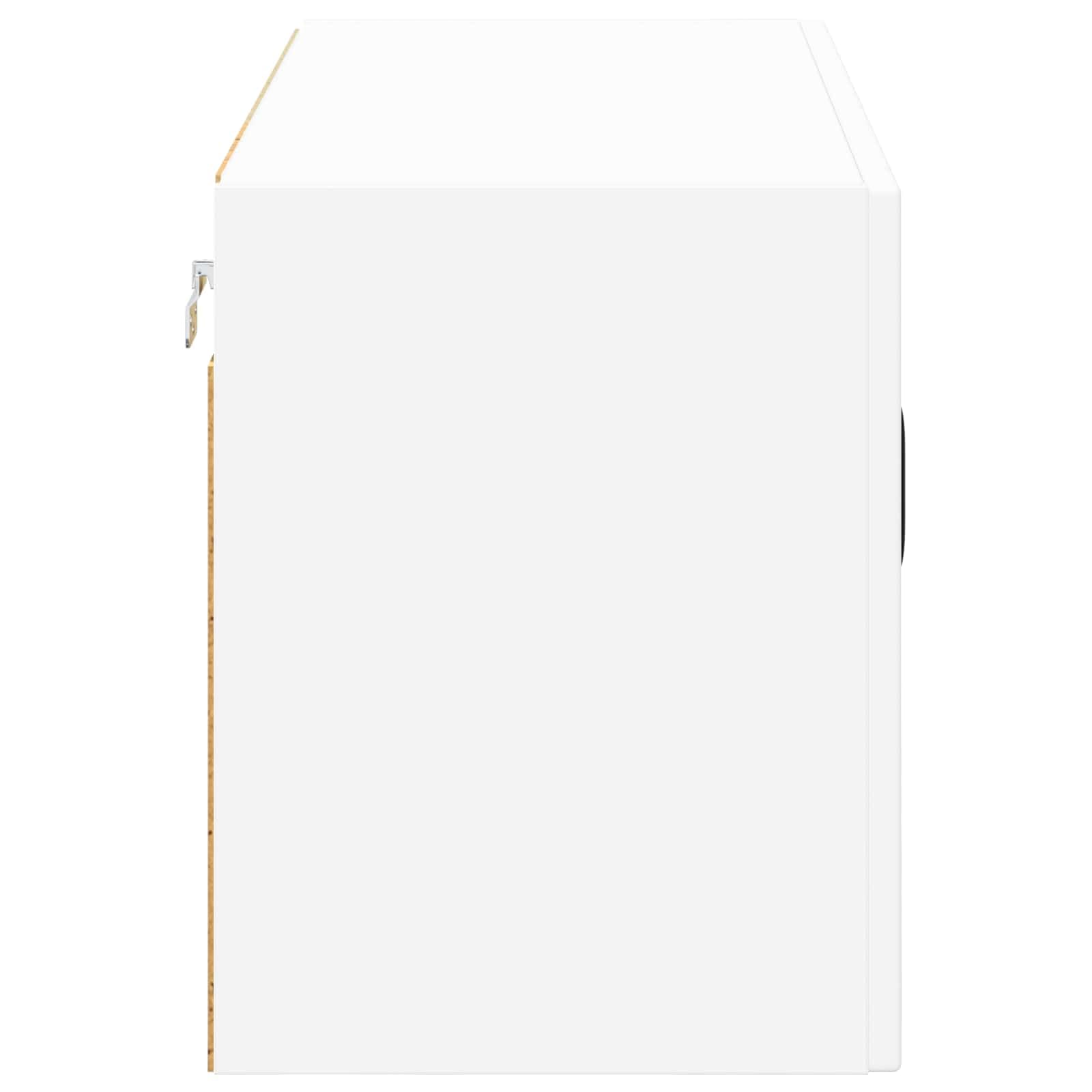vidaXL Cabinet en Verre Mural Lucca Blanc 80 x 31 x 40 cm, Solutions de Cuisine Modernes, Panneau rectangulaire en Bois, Protection pour Lave-Vaisselle, Gain de Place