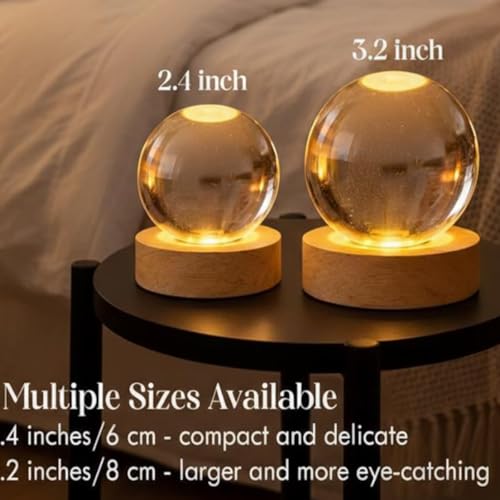 Image of 250 Anniversary Usa Merchandise, Personalized 250th Anniversary Crystal Ball Night Light, Custom 1776-2026 USA LED Lamp, Engraved Patriotic Gift, American Independence Decor Light for Home Desk