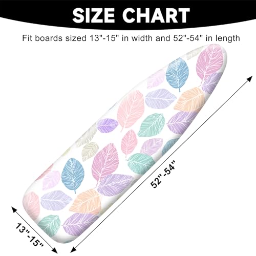 Image of Quick Install Ironing Board Cover 15 inch x 54 inch Ironing Board Cover with Nose Strap Pocket and Elastic Sides Anti-Slip and Heat-Resistant Stylish Home Ironing Board