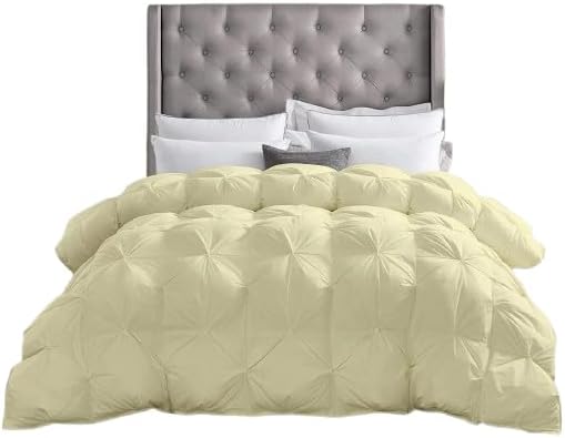 Juego de edredón plisado prémium de 3 piezas extra largo de plumón alternativo de 500 GSM, relleno 100% algodón egipcio, tamaño Queen  matrimonial,