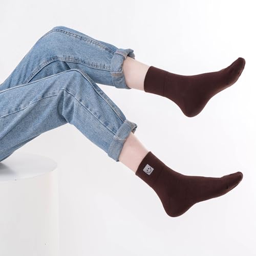 Image of HUGSWEET Thin Soft Cotton Crew Socks for Women Ankle above Bootie Socks Gifts for Women 5-10 Pairs