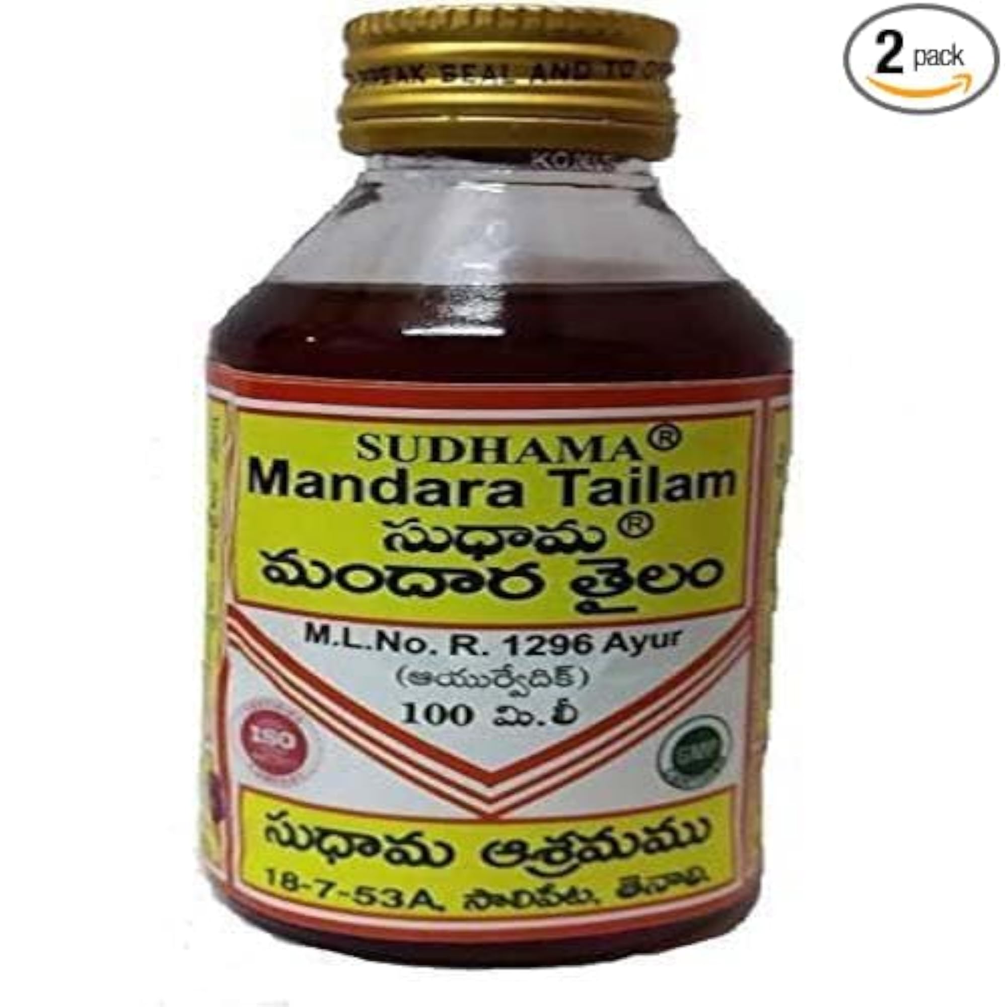 Sudhama Mandara Tailam, 100ml, Pack of 2