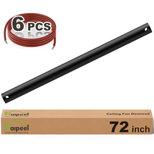 Haipeel 72-Inch Black Ceiling Fan Downrod