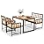 Tangkula 4 Piece Patio Dining Set, Outdoor Wood Dining Furniture W/ 2 Chairs & 1 Loveseat, 47” Acacia Wood Table W/Umbrella Hole, Cozy Seat Cushions, Outside Furniture Set for Backyard, Poolside