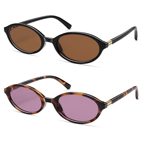 Retro Oval Sunglasses for Women Men Small 90s Trendy Narrow Vintage Fashion Funny Chic Sun Glasses AP3728