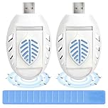 DAJASD Mückenstecker, 2 Stück Tragbarer USB Elektrische Mückenschutz, Insektenvernichter Elektrisch mit 90 Mückenschutztabletten, für Wanderungen im Freien, Sommerhaus für Fliegen Mücken Motten (Weiß)