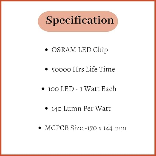 Image of 100W LED Flood Light PCB | Size 9 x 25 cm | for Repairing Street, Flood Light (Pack of 2)